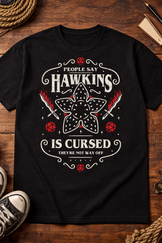 Hawkins is Cursed Unisex T-Shirt | Black