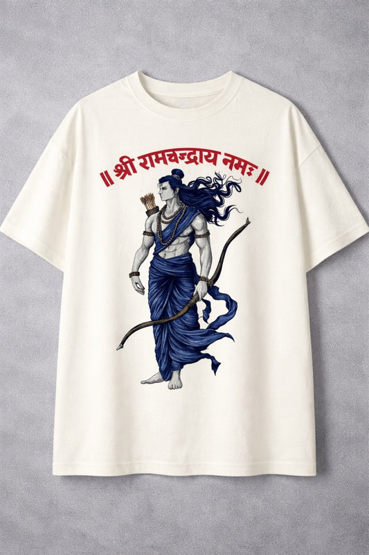 Sri Ram In Wind Regular T-Shirt | Off-White