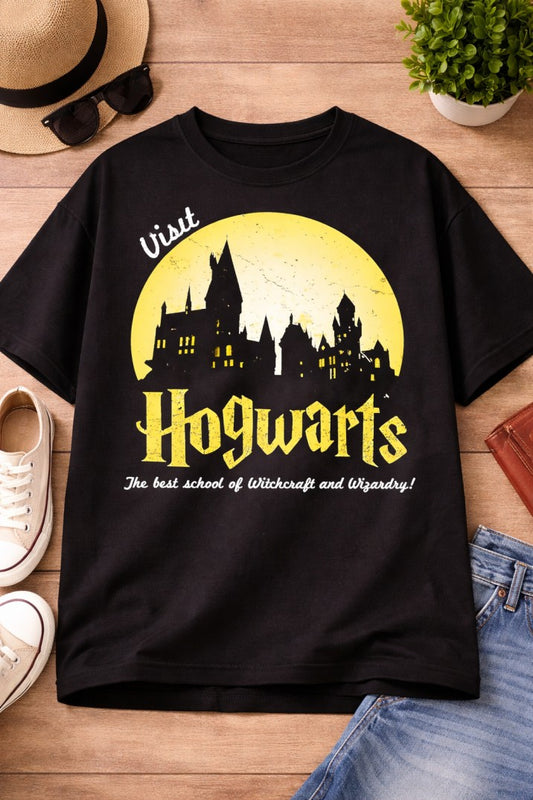Harry Potter Visit Hogwarts T-Shirt | Black