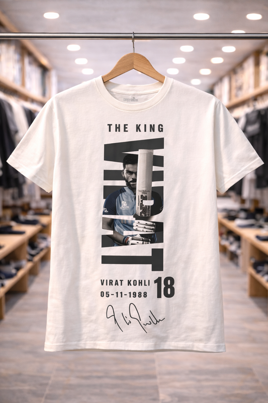Virat Kohli Sign T-Shirt – Men & Women | Moon White