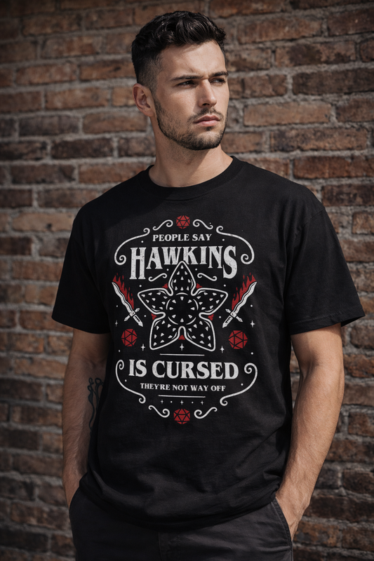 Hawkins is Cursed Unisex T-Shirt | Black