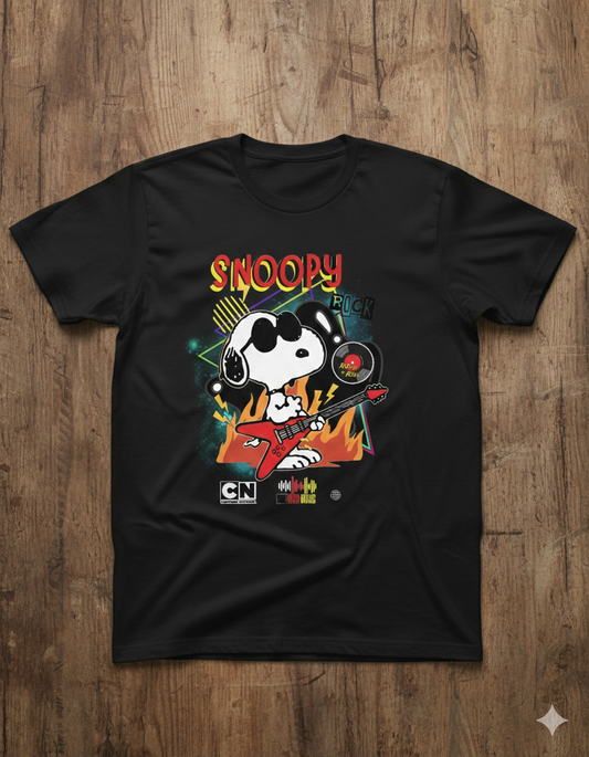 Snoopy Rock Unisex T-Shirt | Black