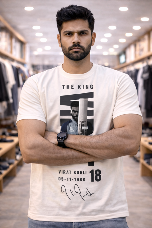 Virat Kohli Sign T-Shirt – Men & Women | Moon White