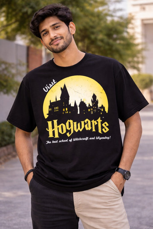 Harry Potter Visit Hogwarts T-Shirt | Black