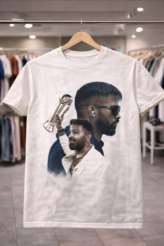 Hardik Pandya Triumph T-Shirt – Men & Women | Moon White