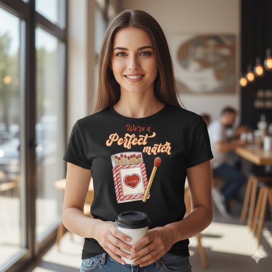 We're A Perfect Match Unisex T-Shirt | Black