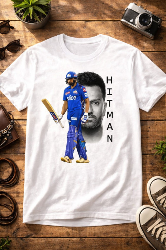 Rohit Sharma Hitman T-Shirt – Men & Women | Moon White