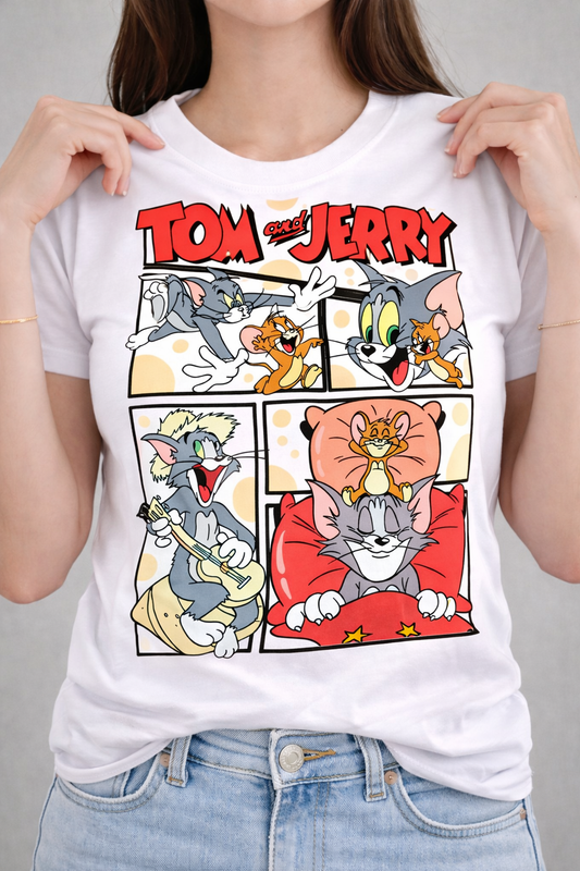 Tom & Jerry Women T-Shirt | White