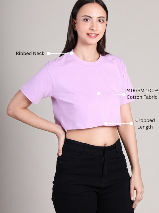 Crop Top -Solid | 100% Cotton – Women | Lovely Lavender
