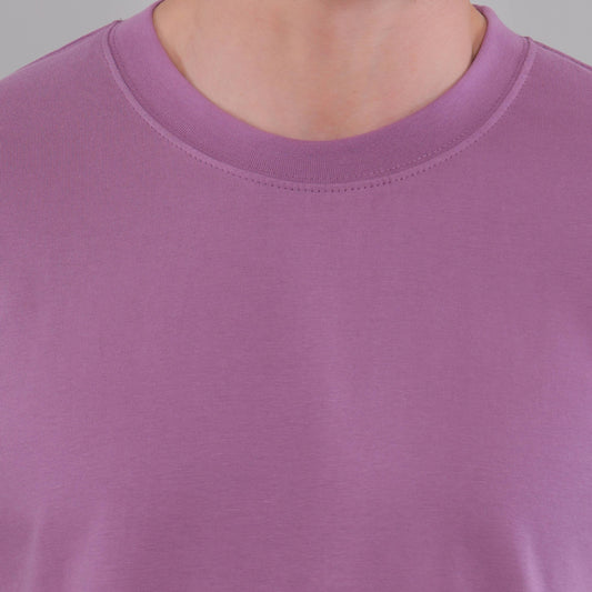 100% Cotton Solid T-Shirt – Men | Lovely Lavender