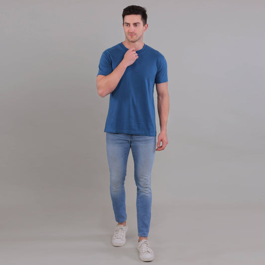 100% Cotton Solid T-Shirt – Men | Tasty Teal