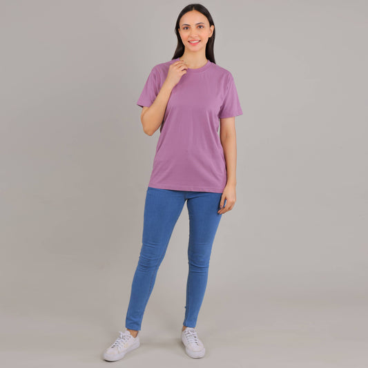 100% Cotton Solid T-Shirt – Women | Lovely Lavender