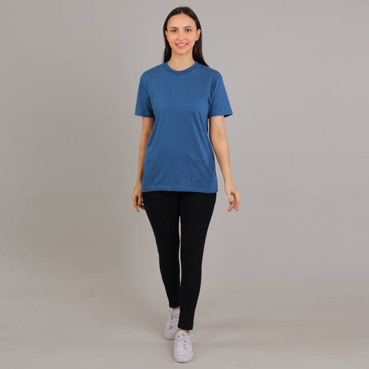 100% Cotton Solid T-Shirt – Women | Tasty Teal