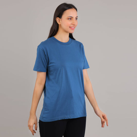 100% Cotton Solid T-Shirt – Women | Tasty Teal