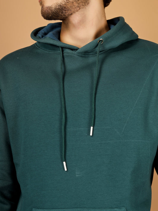 Solid Winter Hoodie – Men | Sea Green | Warm & Stylish Pullover Sweatshirt