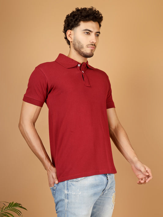 Polo T-Shirt – Men | Moody Maroon | Casual & Smart Collared Tees