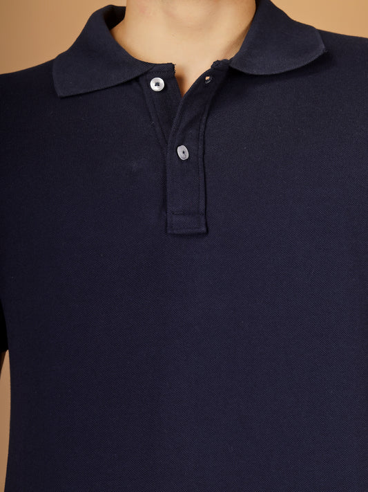 Polo T-Shirt – Men | Navy Blue | Casual & Smart Collared Tees