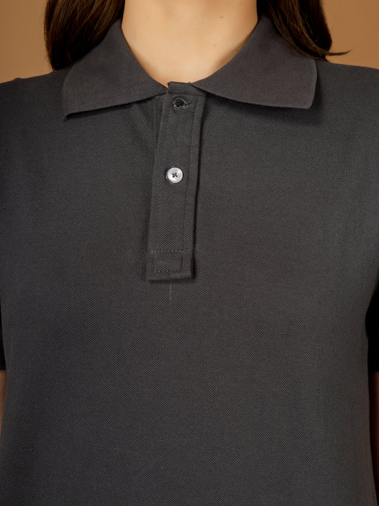 Polo T-Shirt – Women | Smokey Grey | Casual & Smart Collared Tees