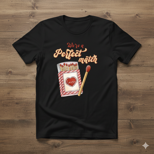 We're A Perfect Match Unisex T-Shirt |  Black