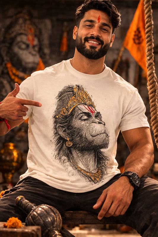 Hanuman Ji Regular T-Shirt |  Off White