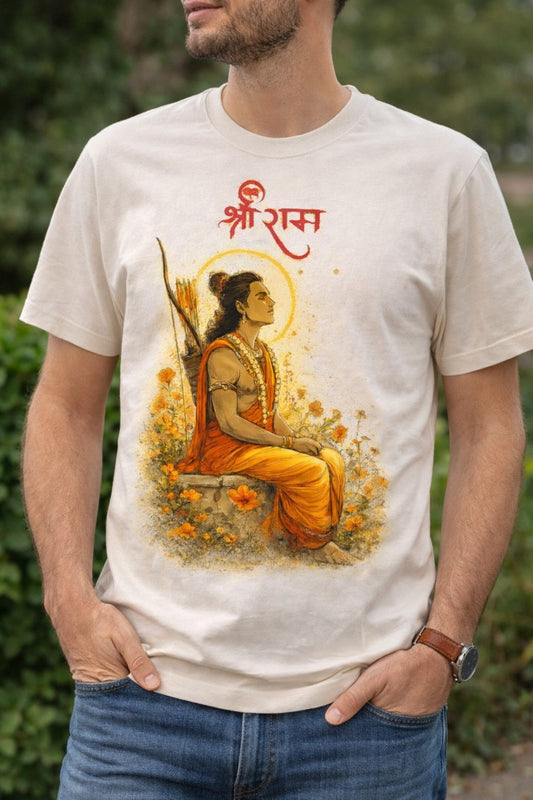 Sri Ram Sitting Regular T-Shirt |  Off White