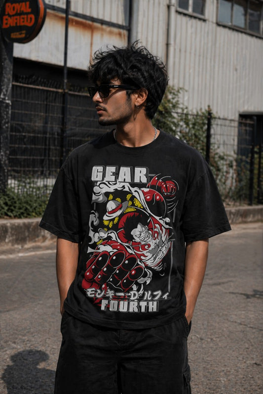 One Piece Gear Fourth Drop-Shoulder T-Shirt – Men & Women | Black