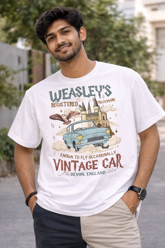 Harry Potter Weasley's Car T-Shirt |  White