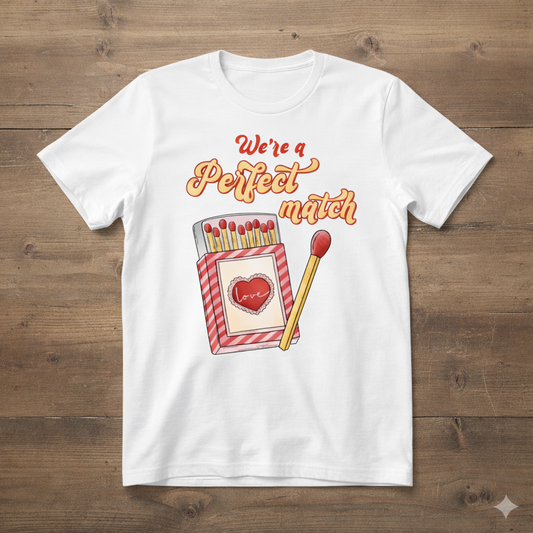 We're A Perfect Match Unisex T-Shirt |  White