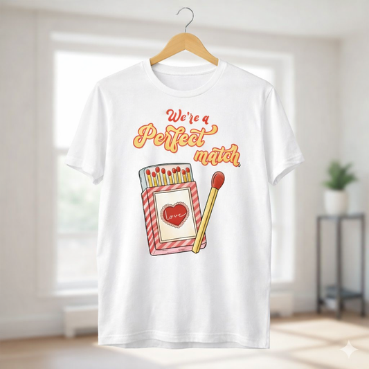 We're A Perfect Match Unisex T-Shirt |  White