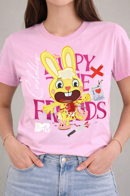 Happy & Friends – Women T-Shirt |  Pink