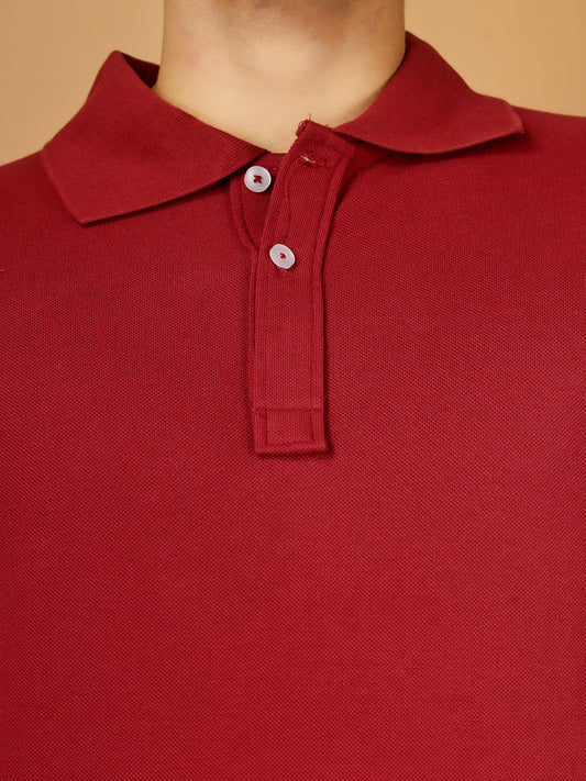 Polo T-Shirt – Men | Moody Maroon | Casual & Smart Collared Tees