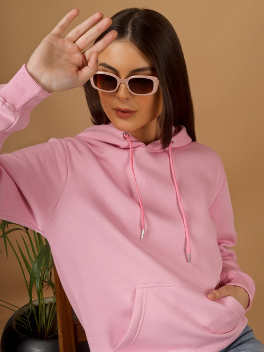 Solid Winter Hoodie – Women | Pretty Peach | Warm & Stylish Pullover Sweatshirt