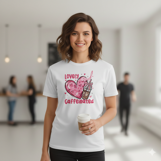 Lovely Caffeinated Unisex T-Shirt |  White