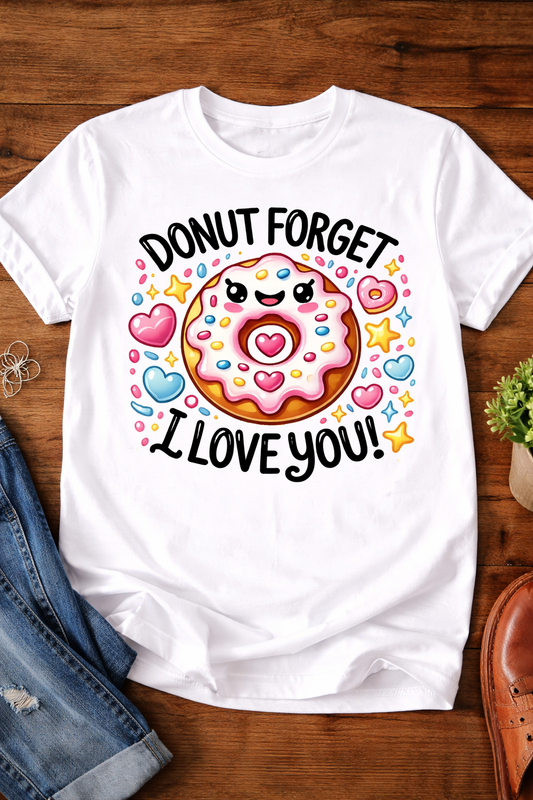 Donut Forget I Love You Unisex T-Shirt |  White